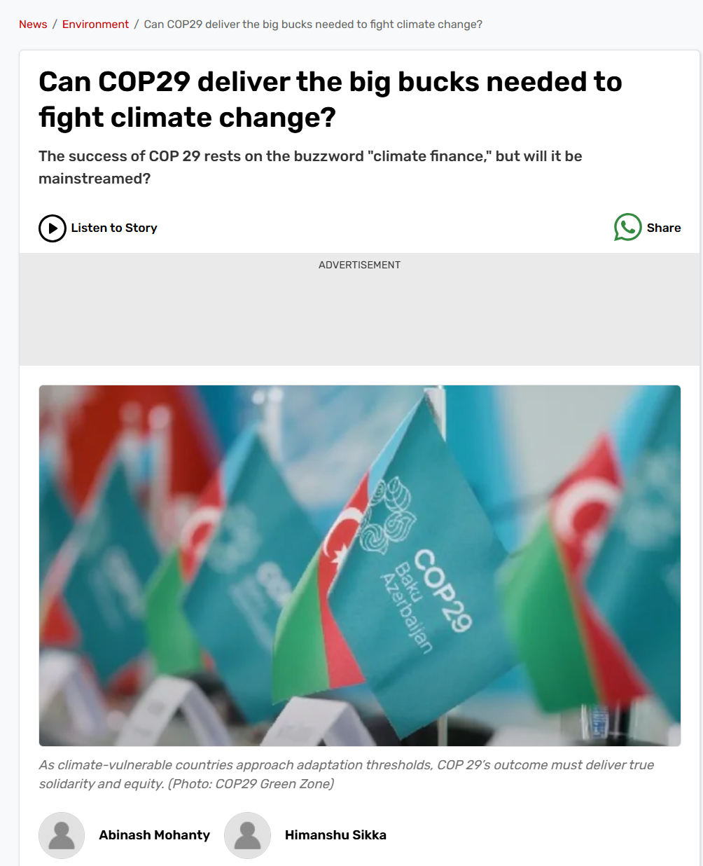 Can COP29 deliver the big bucks needed to fight climate change? – IPE ...