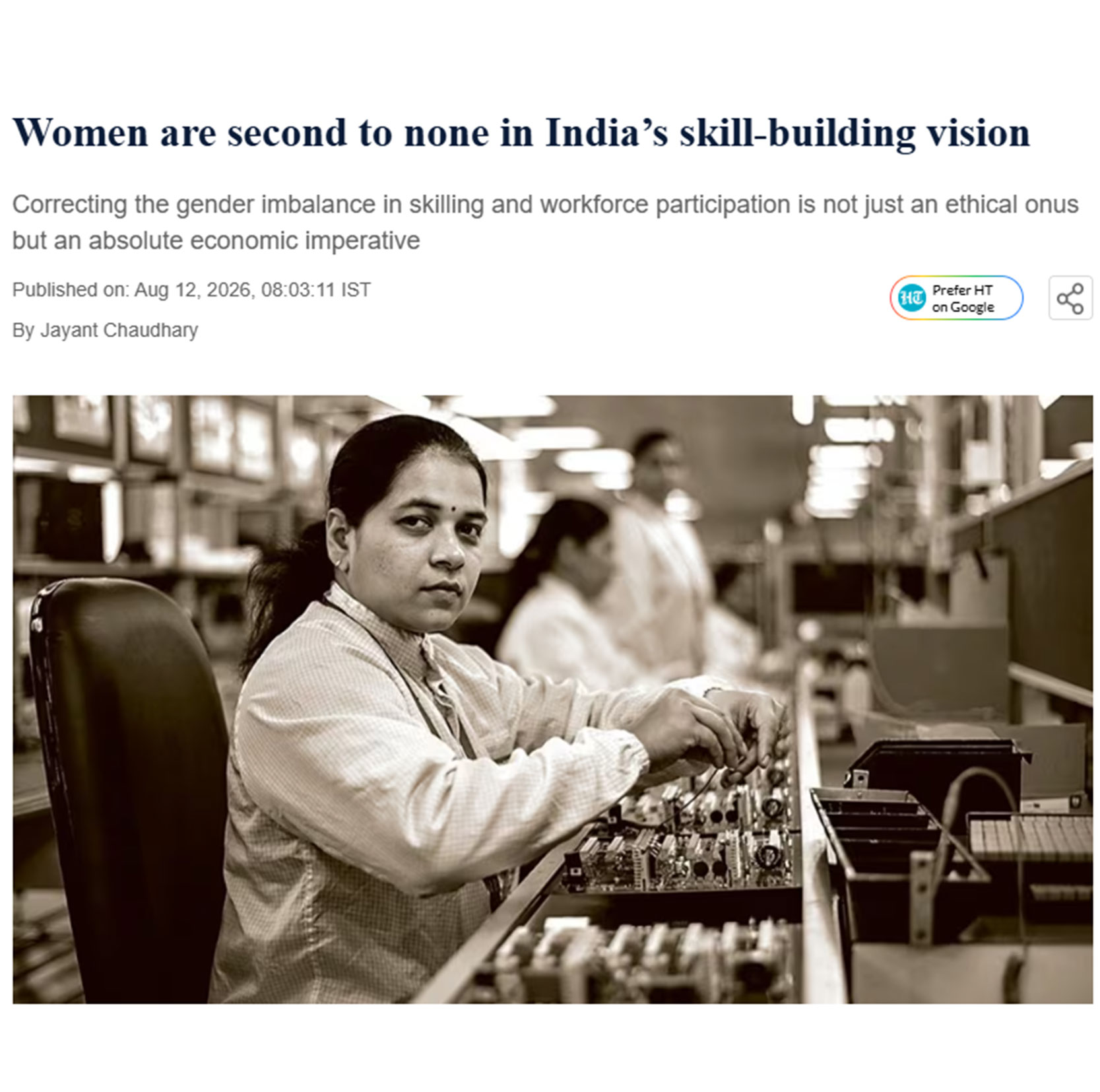 Women are second to none in India’s skill-building vision